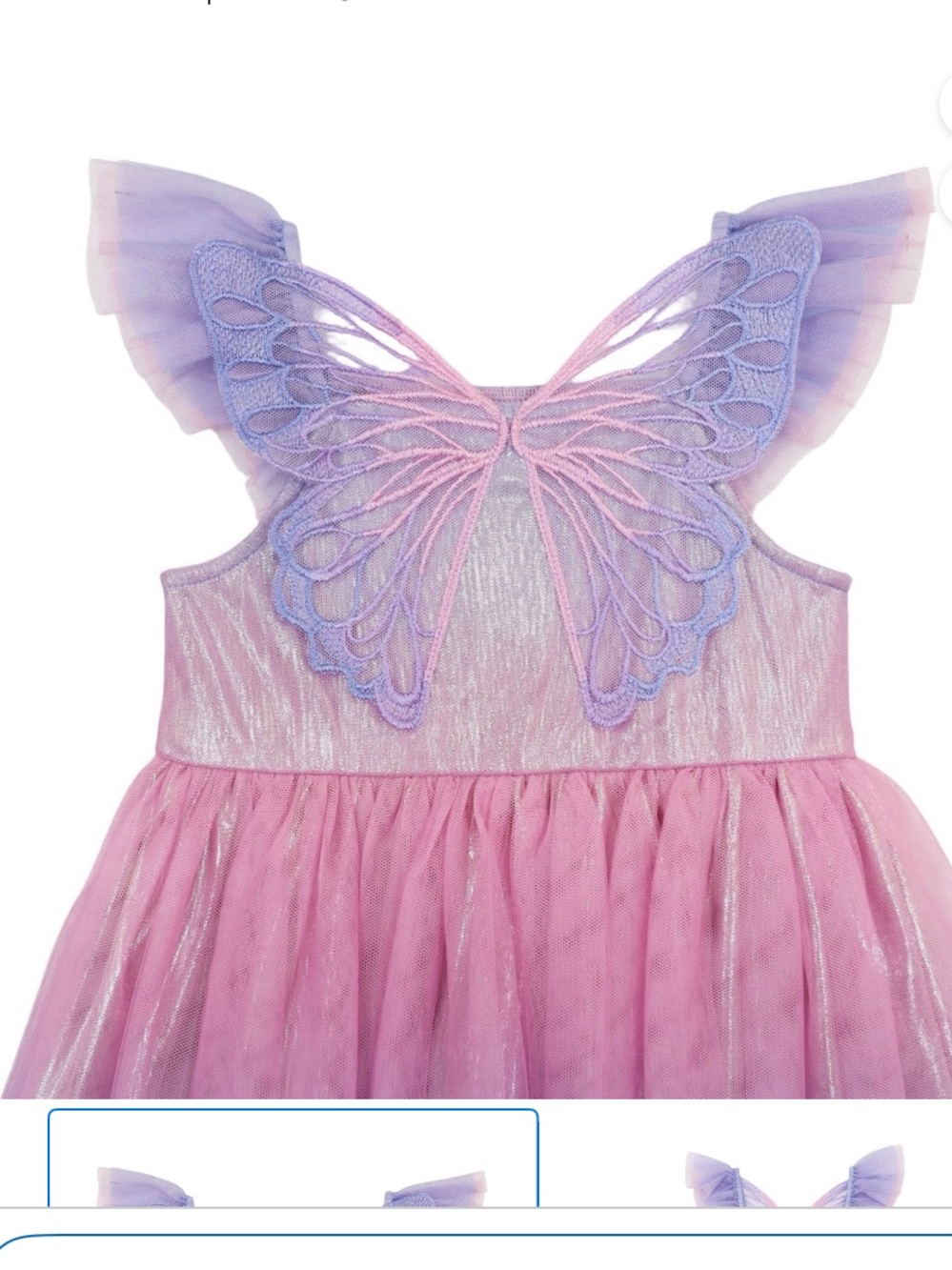 NWT Zunie Girls Ombre Tulle Dress in Pink and Lavender size 4 - Picture 4 of 4